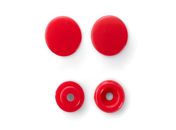 Prym Color Snaps trykknapp 12,4mm 30stk. Plastknapp farge: Raude/Runde 