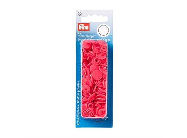 Prym Color Snaps trykknapp 12,4mm 30stk. Plastknapp farge: Lysbringebær/Runde 