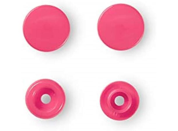Prym Color Snaps trykknapp 12,4mm 30stk. Plastknapp farge: Lysbringebær/Runde 