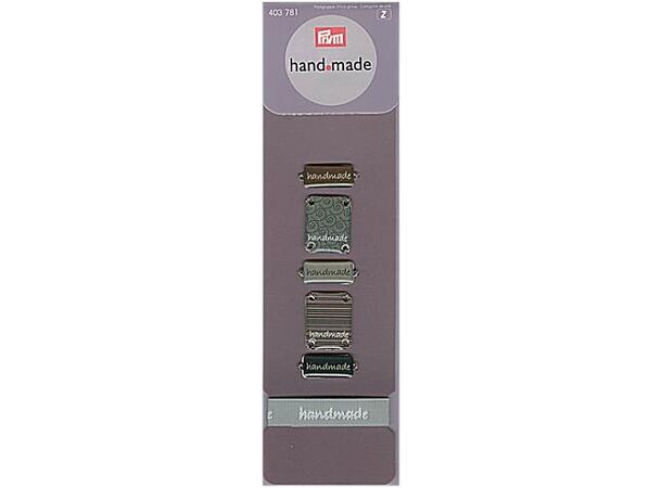 Prym-etiketter "Handmade" 5stk. i metall, 1stk. i stoff 