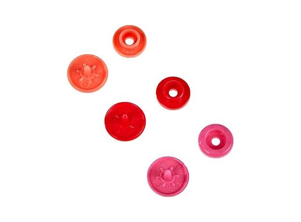 Prym Love Color Snaps 12,4mm 30stk. Plast trykknapper, Raud/Rosa 
