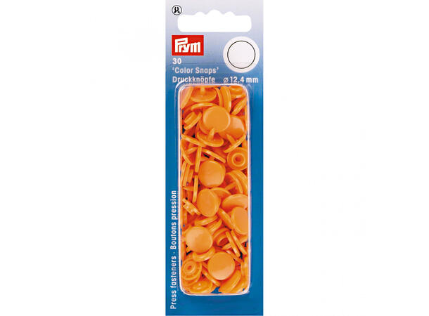 Prym Color Snaps trykknapp 12,4mm 30stk. Plastknapp farge: Orange/Runde 