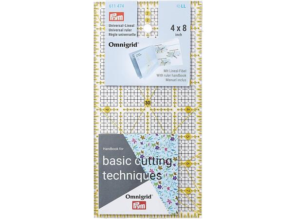 Prym/Onigrid Acryl Q linjal 4,0x8 Inch Str. 4,0  x 8,0 Inch./10,16mm x20,32mm 