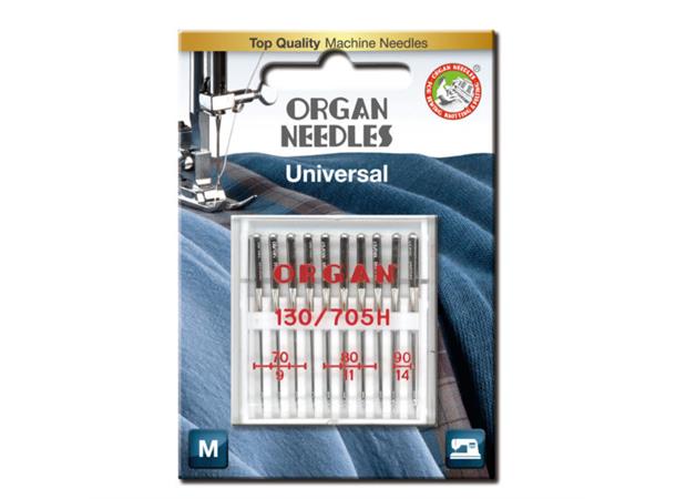 Organ Universal nål #70-90 ass. 10 stk 130/705H 70/9  80/11 90/14