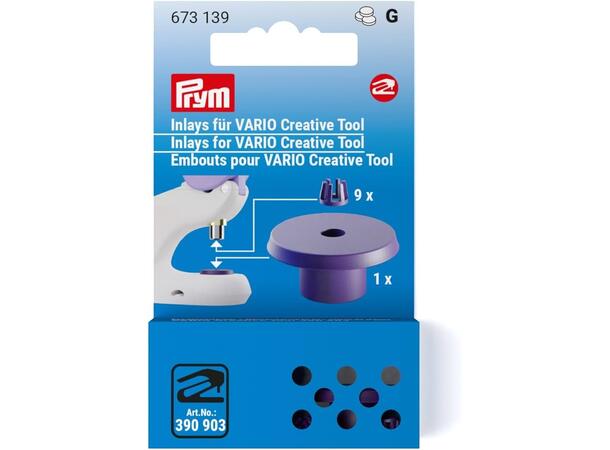 Prym Vario Tools – Erstatningsinnlegg 9stk. Små + 1stk. Stor innlegg for press 