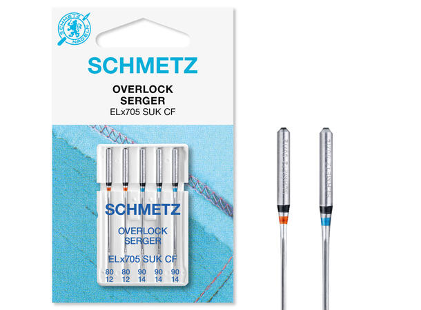 Schmetz Overlock-/Cover 80/11- 90/14 Suk ELx705 SUK CF  80/11-90/14, 5pk.Jersey 