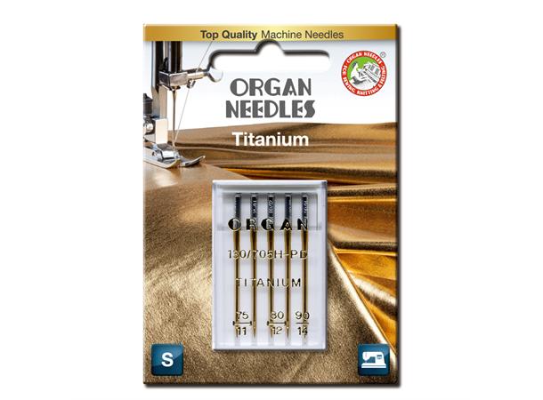 Organ Titanium nål #75-90 - 5 stk 130/705H 75/11 - 80/11 - 90/14