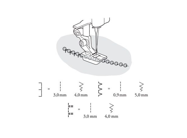 Trykkfot Husqvarna Perlefot 4mm Passer til Husqvarna Gr. 1-2-3-4-5-6-7-8