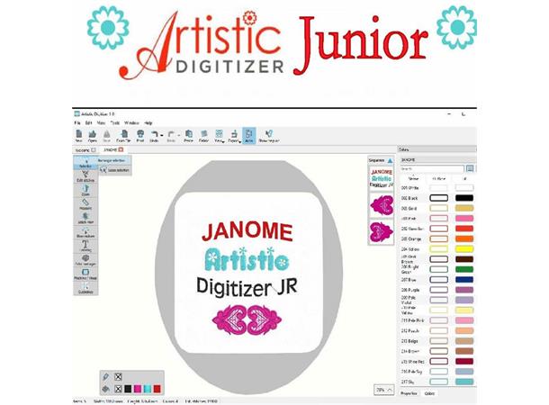 Janome Artistic Digitizer Jr. V.1,5 Programvare for alle merker broderimaski 
