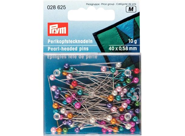 PRYM Knappenåler m/Perleglasshode Str. 40 x 0,58 mm, 10gr i esken