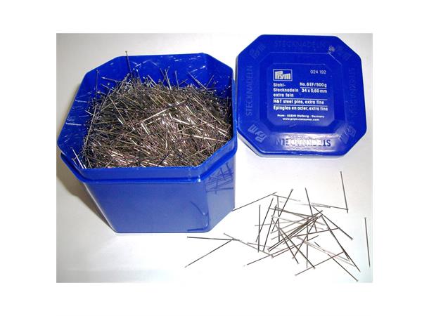 PRYM Knappnål Stål Storforbruker Str. 34 x 0,60 mm 500gr i esken