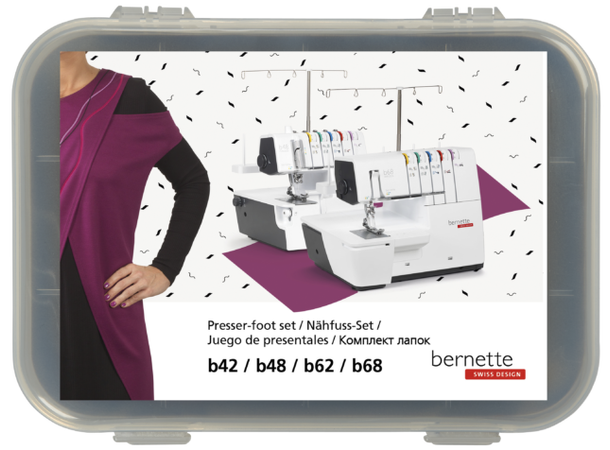 Trykkfotsett Bernina Bernette B42/B48 Bernette Coverstitch B42/B48/B62/B68 