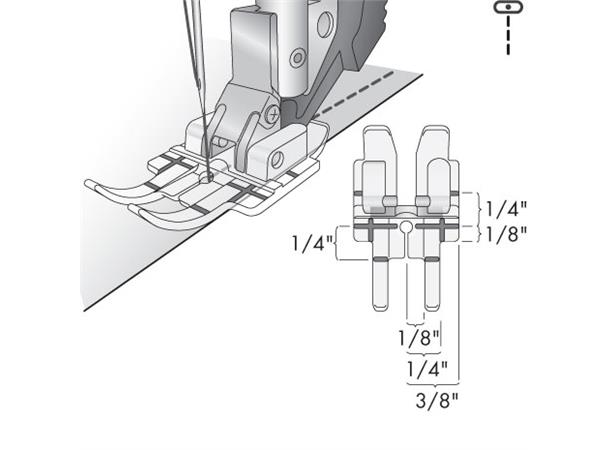 Trykkfot Pfaff Klar1/4" Fot Passer til Pfaff Gr. D-E-F-G-J-K-L