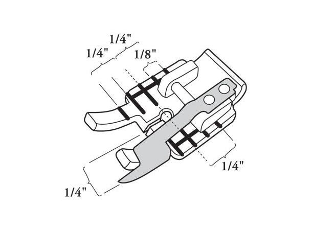 Trykkfot Husqvarna  Klar 1/4" Fot Passer til Husqvarna Gr. 1-2-3-4-5-6-7